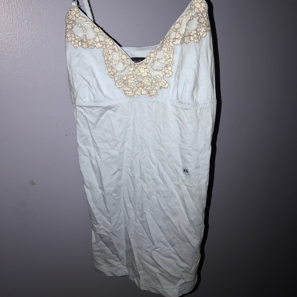 Baby blue American Eagle tank with lace trim - Picture 1 of 1
