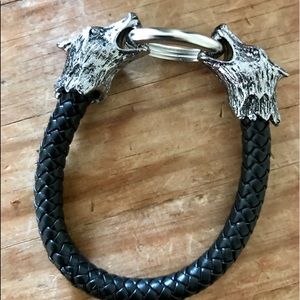 Leather and stainless bracelet