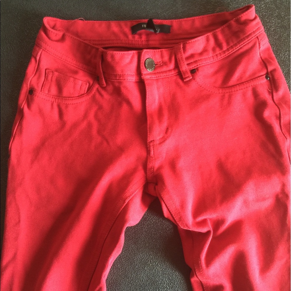 Forever 21 Red Jeggings