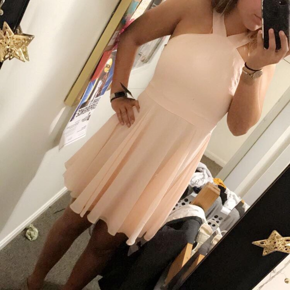 Lulu's light pink cross front dress