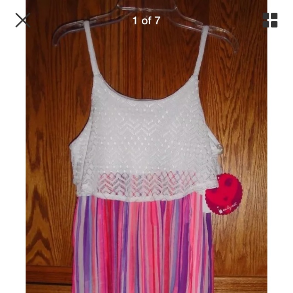 Emily West NWT girls 16 dress pink flowing chiffon