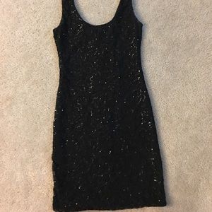 Black sequin tank dress