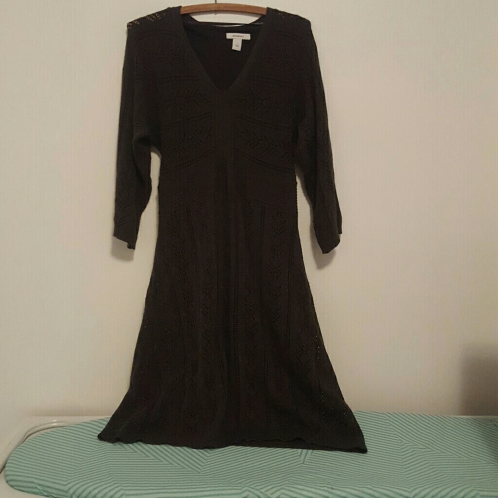 Light weight, charcoal grey sweater dress