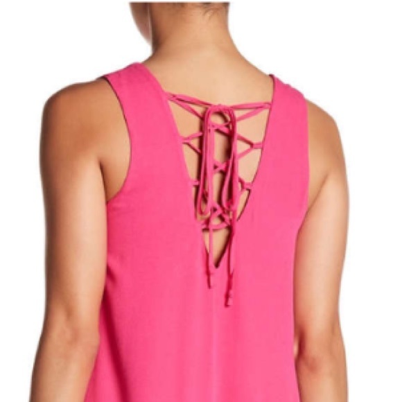 Chelsea28 Pink Lace Up Back Dress - Picture 3 of 4