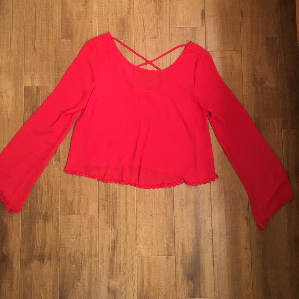 Red Cropped long sleeve