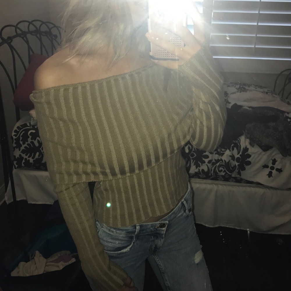 Tan off the shoulder top