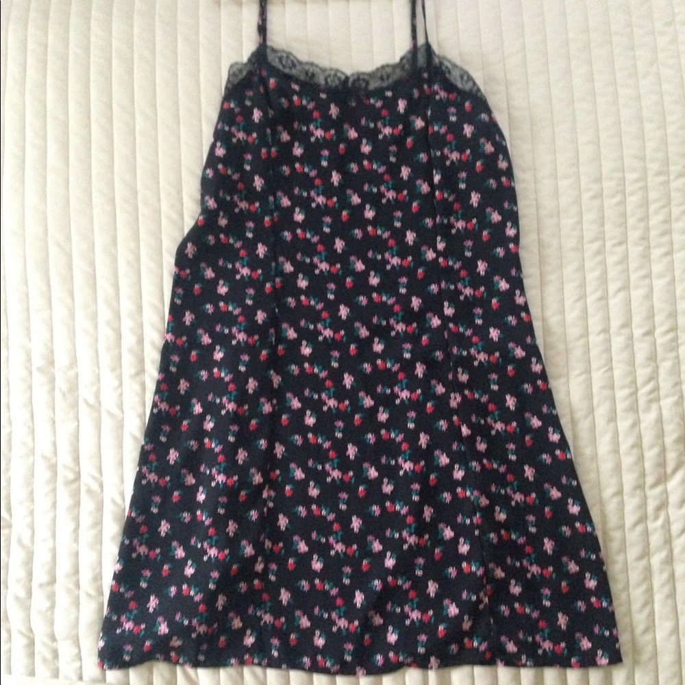 Black Floral Slip Dress