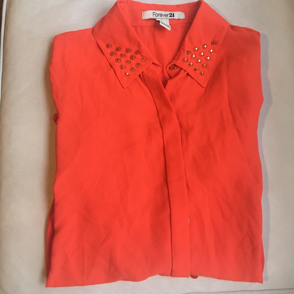 Forever 21 studded collar shirt