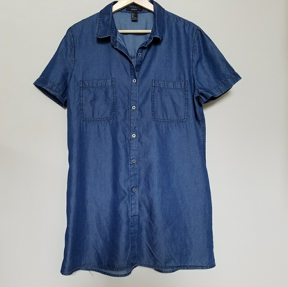 Forever 21 long denim shirt