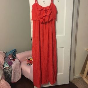 Coral maxi dress