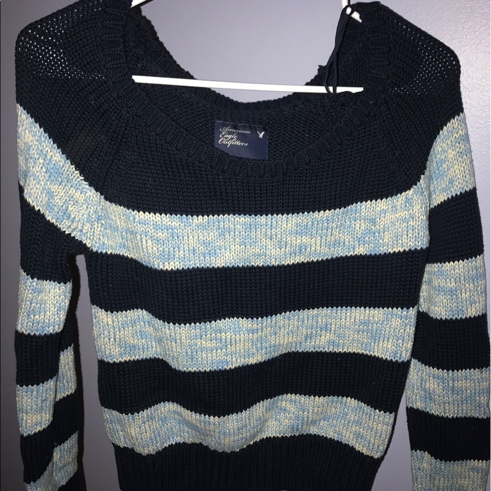 Baby and navy blue striped sweater