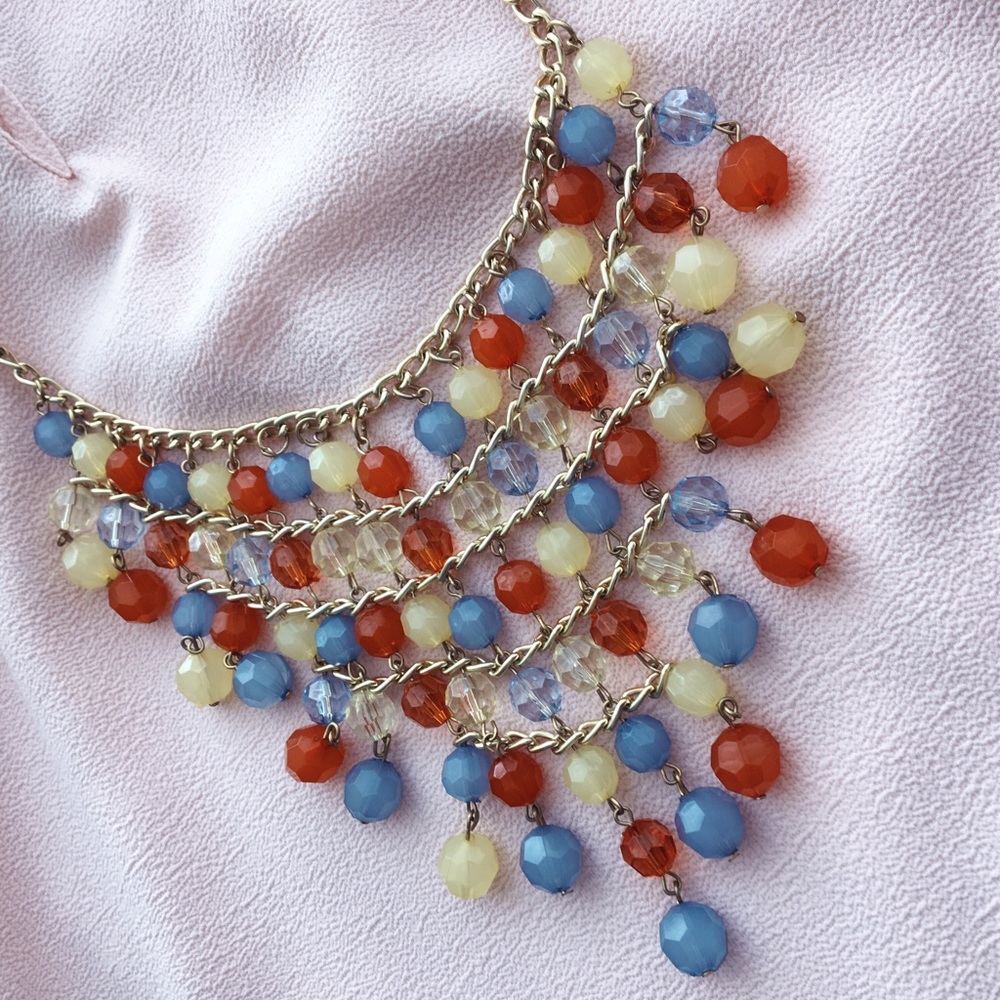 Multicolor Summer Spring Bib Necklace