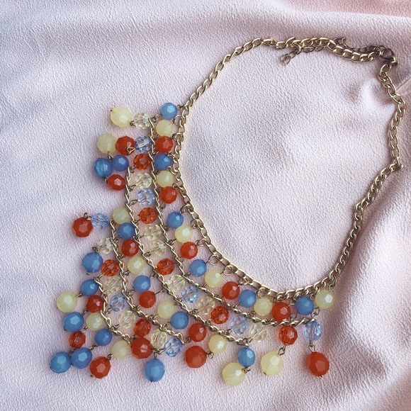 Multicolor Summer Spring Bib Necklace - Picture 2 of 4
