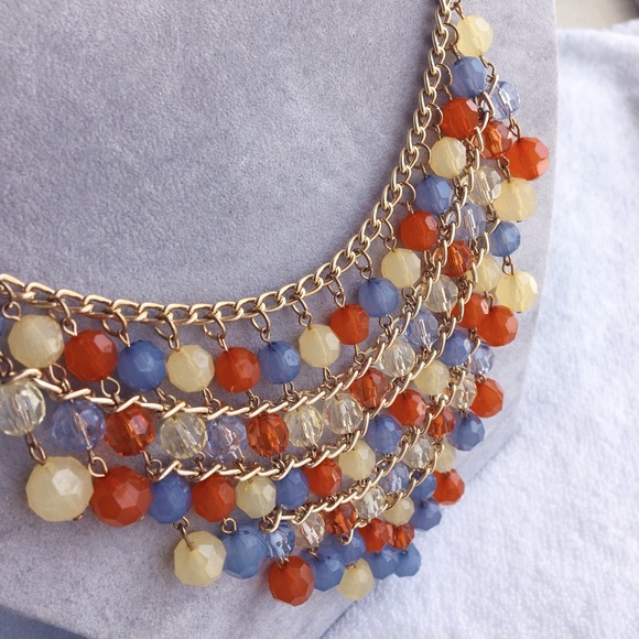 Multicolor Summer Spring Bib Necklace - Picture 4 of 4