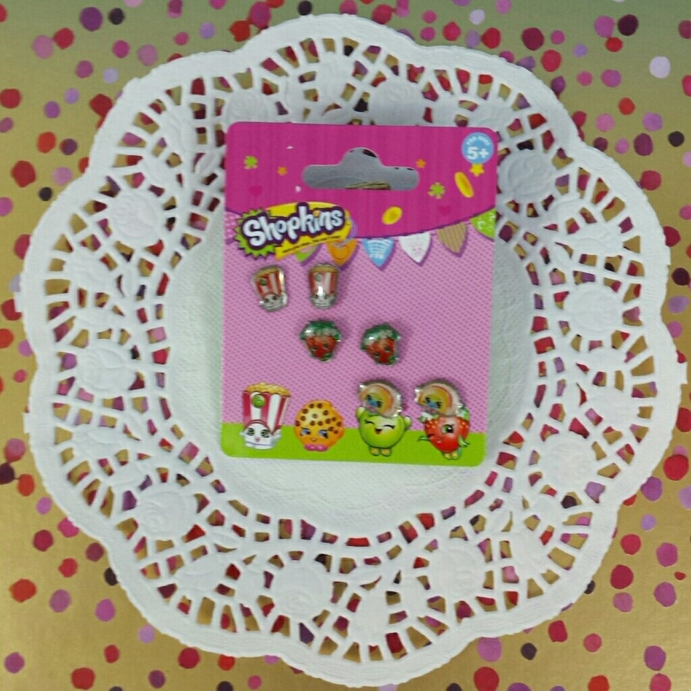 Shopkins Children's Earrings - Age 5 and Up.