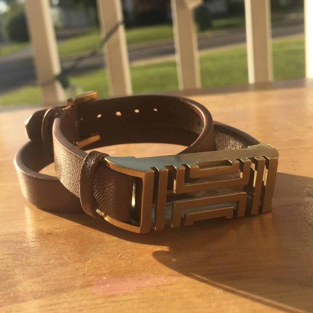 Tory Burch FitbitFlex Double-Wrap leather bracelet