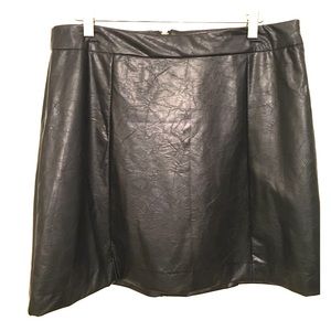 Black Faux Leather Skirt