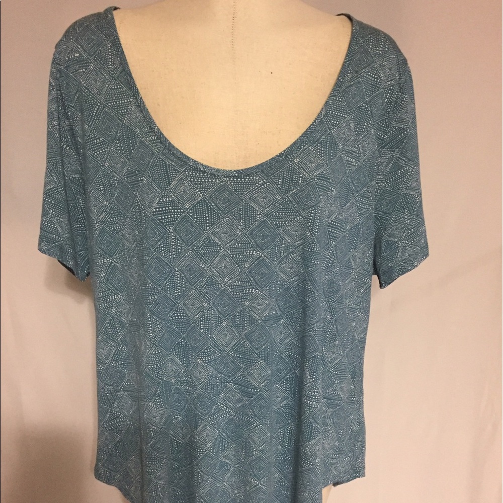 Old Navy Teal and White Blouse XXL