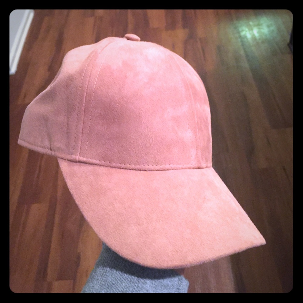 Suede ball cap H&M light pink NWOT