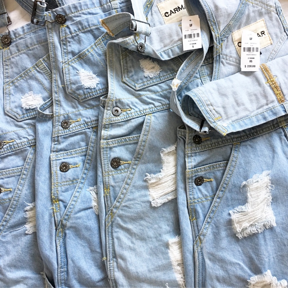 Carmar light wash denim overall skirt - Picture 6 of 7
