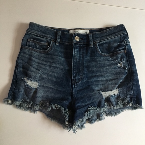 DISTRESSED HIGH RISE SHORTS - Picture 1 of 2