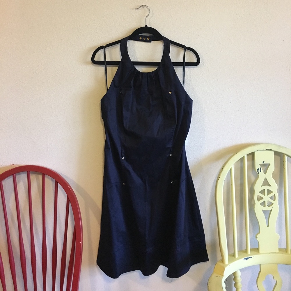 Backless High Neck Calvin Klein Dress