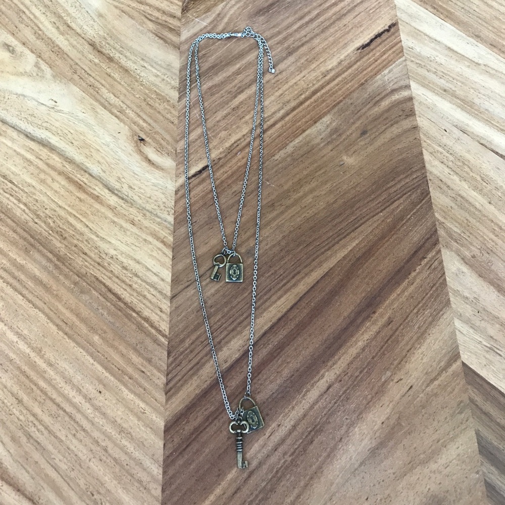 Lock and key necklace