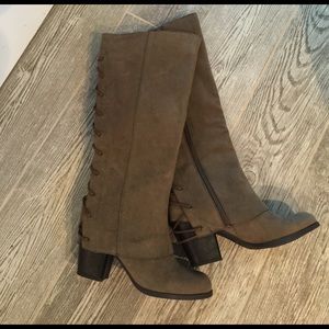 Faux suede boots