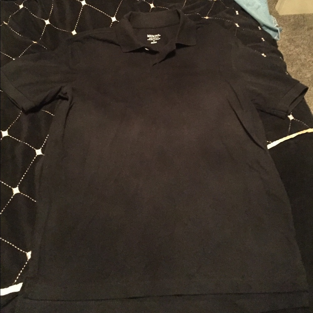 Black polo shirt