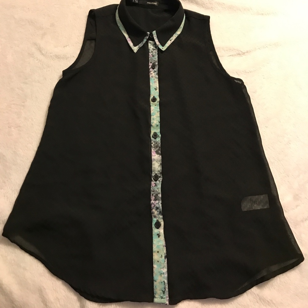 Button up sheer blouse