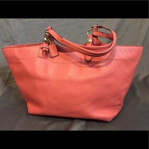 Coach coral tri compartment purse
