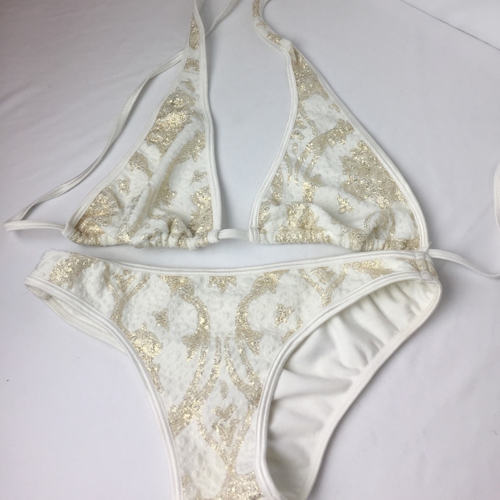 Off white and gold bikini