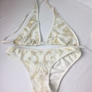 Off white and gold bikini