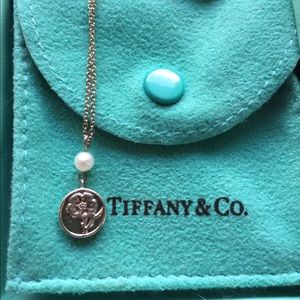 Tiffany and Co Silver Nature Rose Pendant Necklace