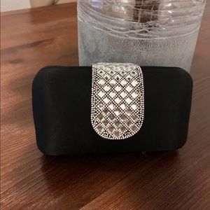 🆕Black clutch with rhinestone details