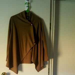Bobeau Taupe fleece cardi