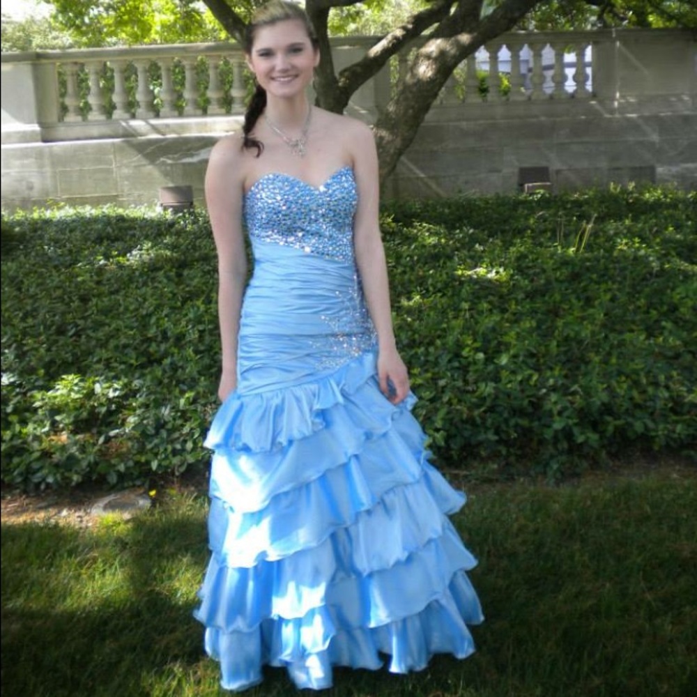 Blue Mermaid style Prom Dress