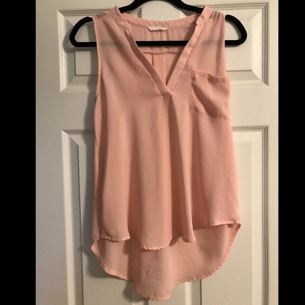 pink sheer tank top