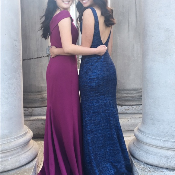 Navy Sparkly Jovani Dress - Picture 6 of 7