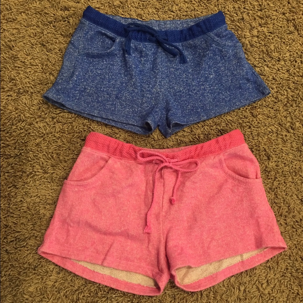 Blue and pink shorts