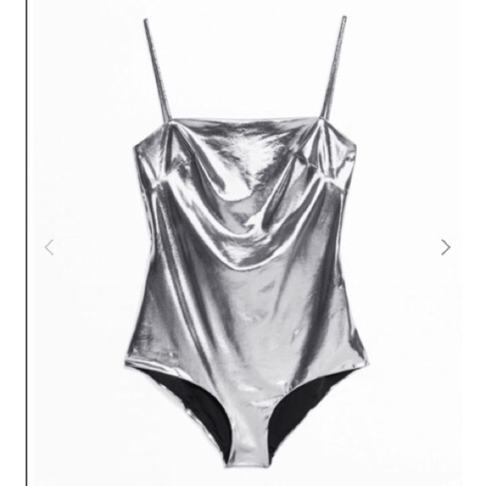 BNWT & Other Stories Metallic Cross-Back Swimsuit