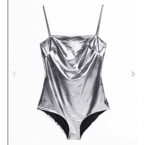 BNWT & Other Stories Metallic Cross-Back Swimsuit