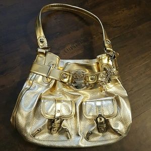 Kathy Van Zeeland Gold Metallic Bag