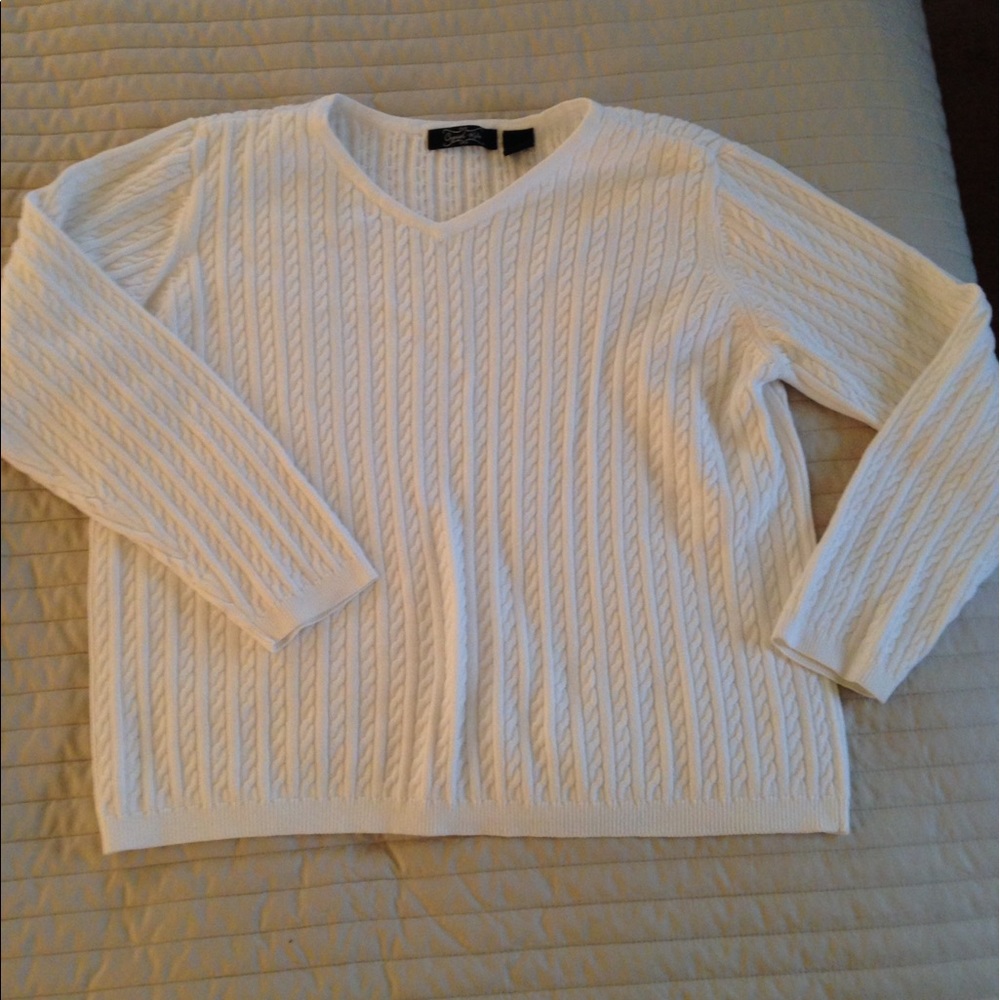 White Cord Sweater