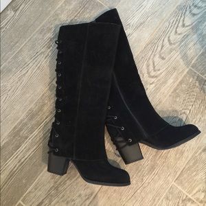 Faux suede boots