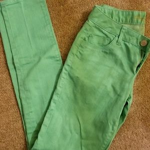 Mint green skinny jeans