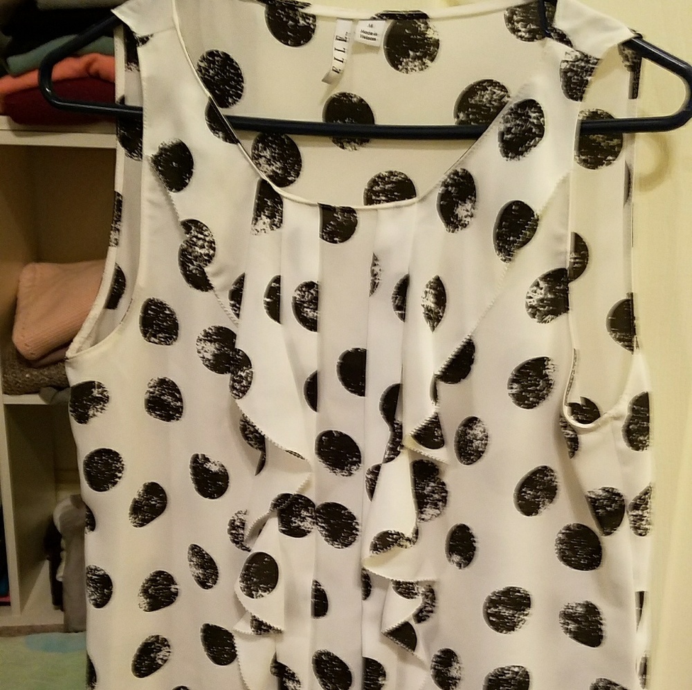 Chiffon polka dot tank top