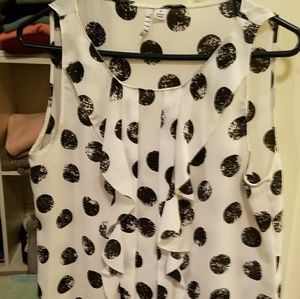 Chiffon polka dot tank top