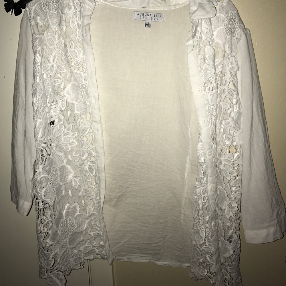 lacy cardigan.