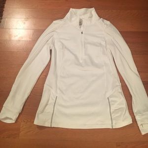 White half zip athletic jacket
